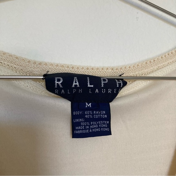 Ralph Lauren Cream Sleeveless Crochet Midi Dress Size Medium - Picture 3 of 4